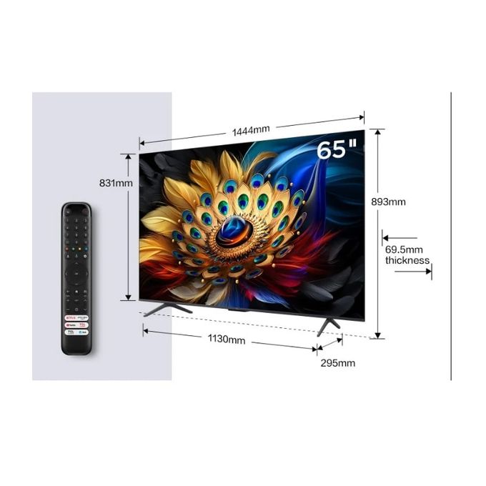 TCL 65" Inches QLED Google Smart TV - Black + 1 Year Warranty 65P7K - Image 2
