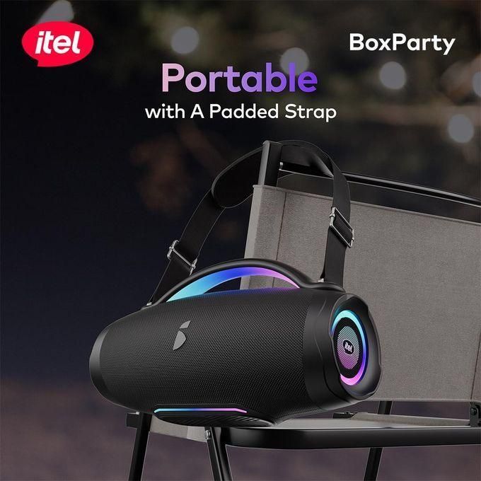 itel BoxParty Powerful 120W IPX4 Super Bass Mic Bluetooth Speaker with Strap IBS-80 - Image 2