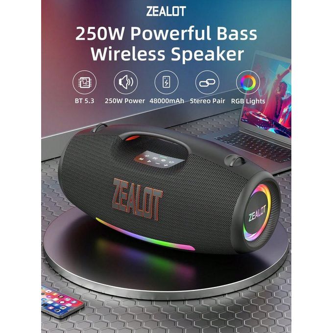 Zealot S89 250W Super Bass Bluetooth Speaker With 48000mAh Battery water resistant - Image 2