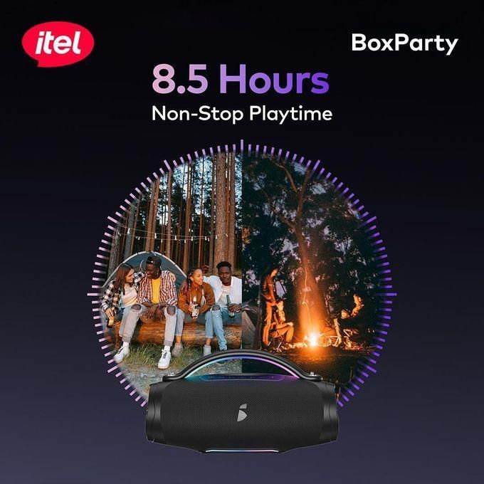 itel BoxParty Powerful 120W IPX4 Super Bass Mic Bluetooth Speaker with Strap IBS-80 - Image 3