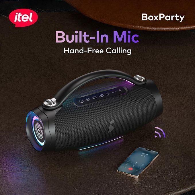 itel BoxParty Powerful 120W IPX4 Super Bass Mic Bluetooth Speaker with Strap IBS-80 - Image 4