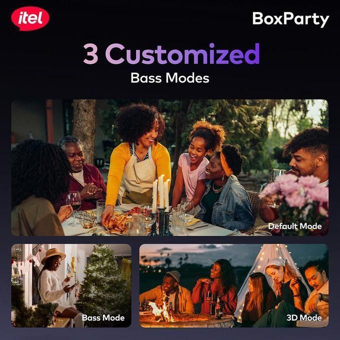 itel BoxParty Powerful 120W IPX4 Super Bass Mic Bluetooth Speaker with Strap IBS-80 - Image 5