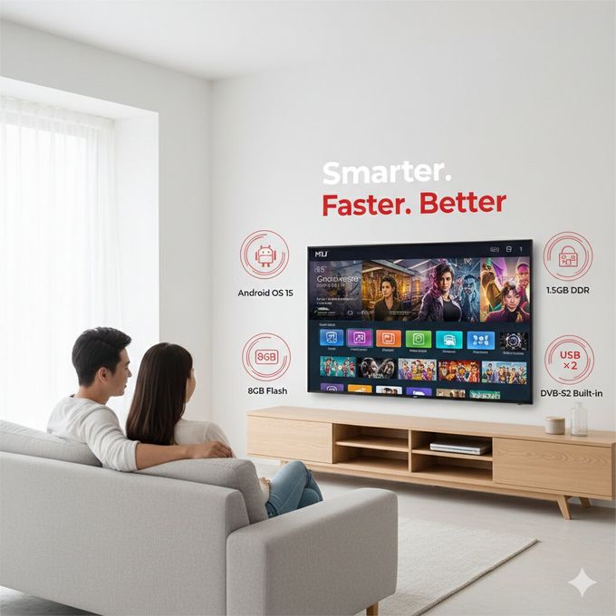 Mi+ (MiJ) 55” Smart Digital Satellite UHD LED TV – Android 15 OS - Image 7