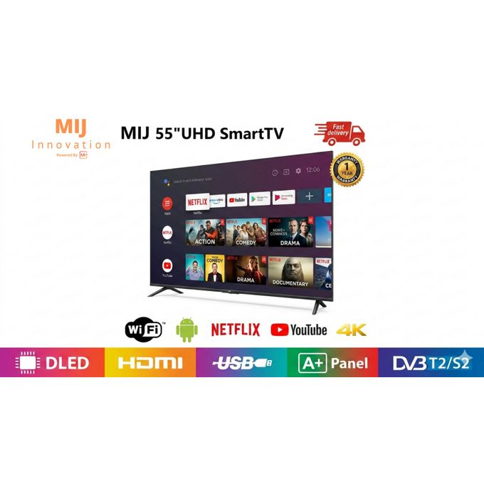 Mi+ (MiJ) 55” Smart Digital Satellite UHD LED TV – Android 15 OS - Image 2