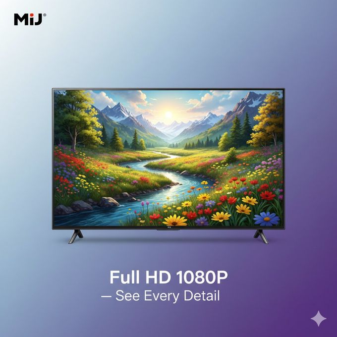 Mi+ (MiJ) 43'' Inches Digital Satellite TV - Frameless Full HD LED TV - HDMI - USB - Black + 12 MONTHS WARRANTY - (MIJ4310) - Image 3