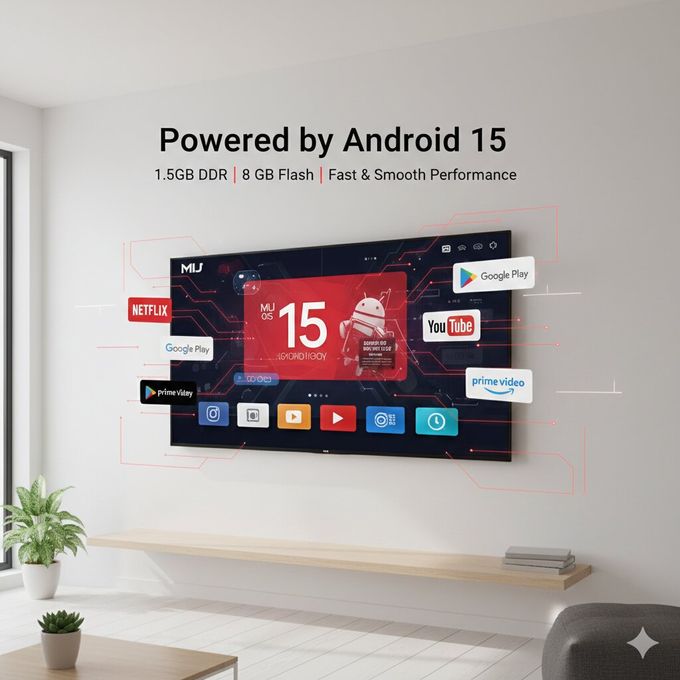 Mi+ (MiJ) 55” Smart Digital Satellite UHD LED TV – Android 15 OS - Image 3
