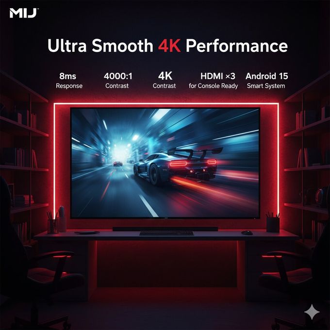 Mi+ (MiJ) 55” Smart Digital Satellite UHD LED TV – Android 15 OS - Image 5