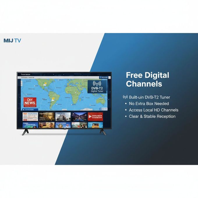 Mi+ (MiJ) 43'' Inches Digital Satellite TV - Frameless Full HD LED TV - HDMI - USB - Black + 12 MONTHS WARRANTY - (MIJ4310) - Image 7