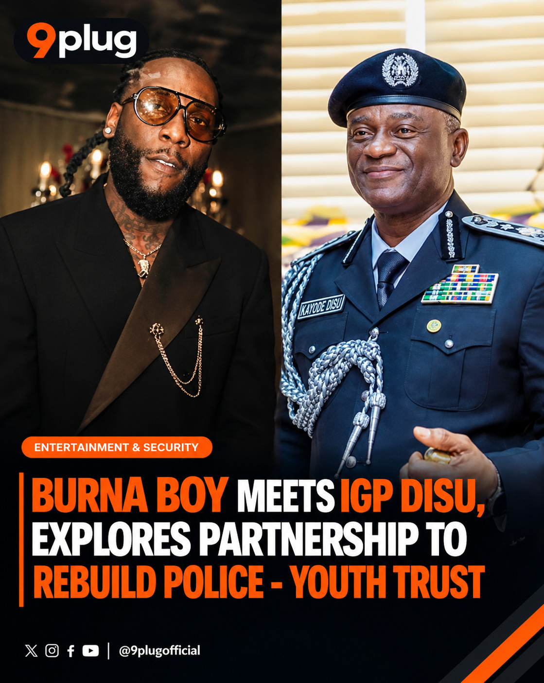 IGP Disu Meets Burna Boy, Explores Partnership to Rebuild Police-Youth Trust